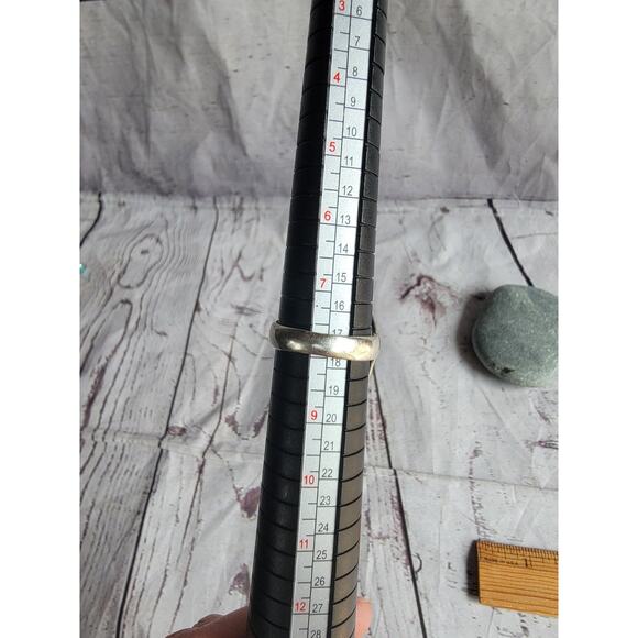 Vintage 925 Sterling Silver Natural Baltic 3 Stone Amber Ring Size 8 - Picture 7 of 8